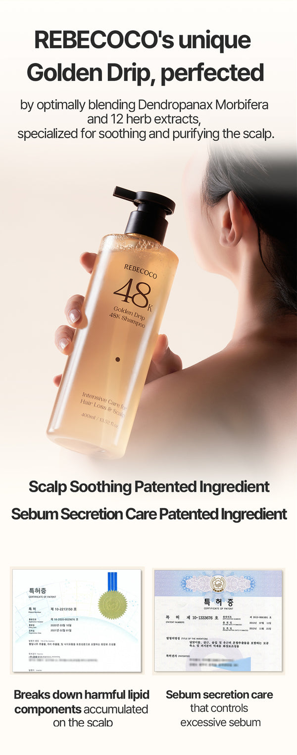REBECOCO Golden Drip Scalp Set — 48K Shampoo + 64K Tonic