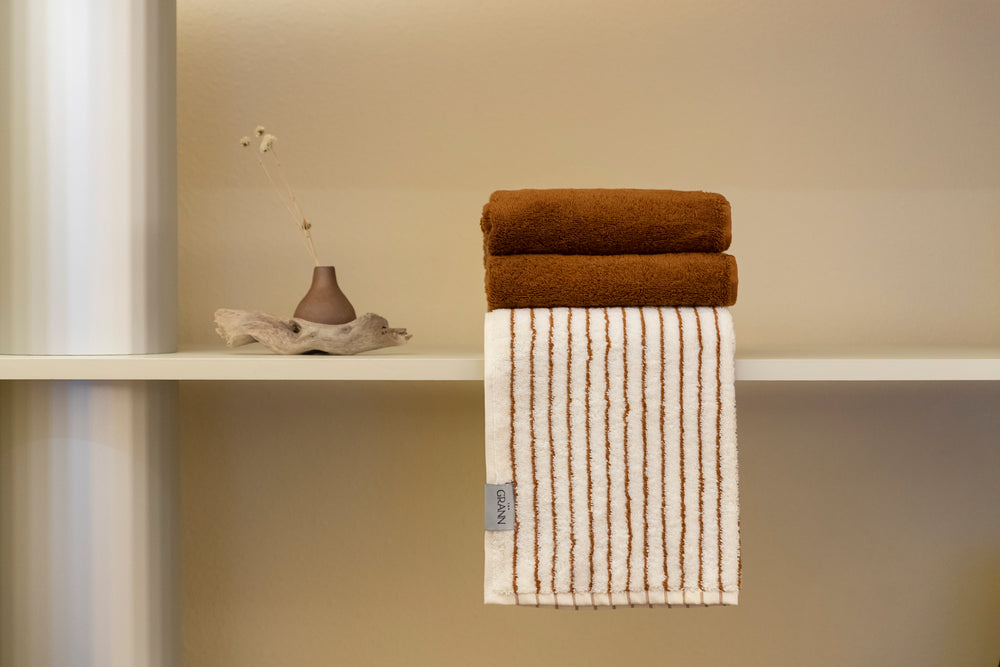 Almond Stripe Face Towel