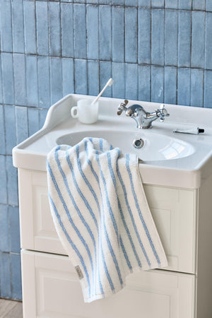 Blue Fog Double Stripe Face Towel