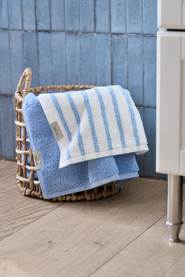 Blue Fog Double Stripe Face Towel