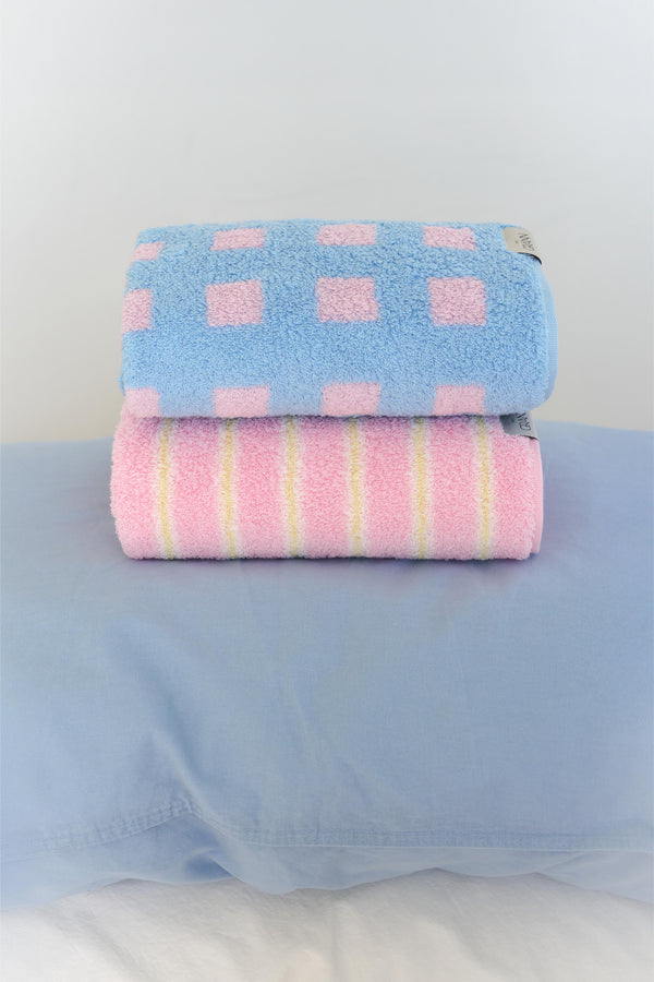 Blue Pink Square Face Towel