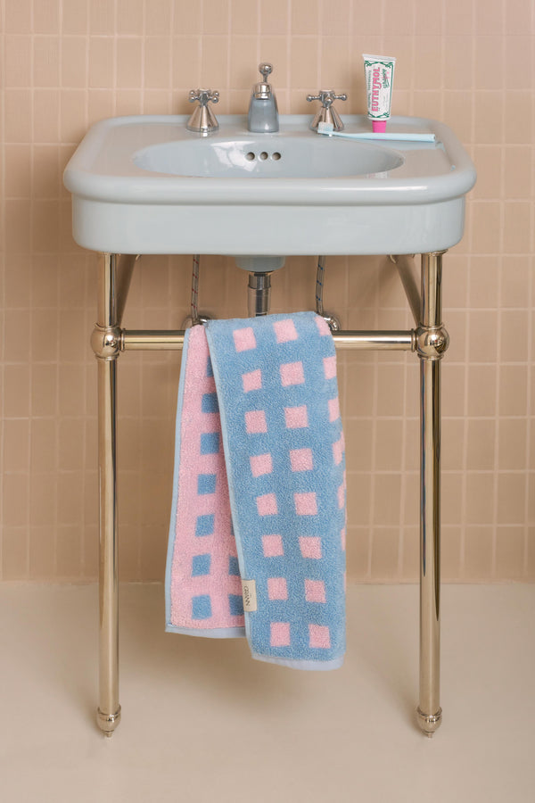 Blue Pink Square Face Towel